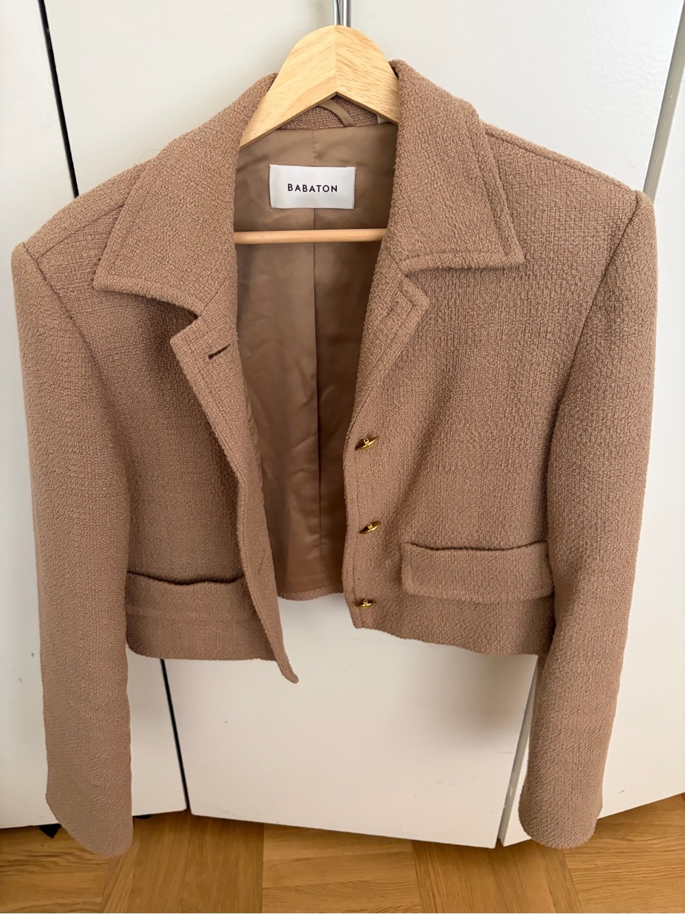 Aritzia Babaton Cropped Jacket in Camel